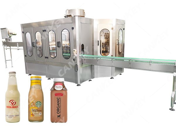 Glass Milk Bottle Filling And Sealing Machine Line