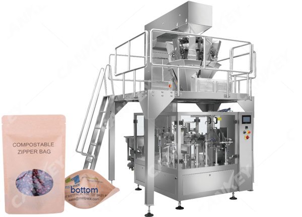Rotary Automatic Stand Up Pouch Filling Sealing Machine for Tea
