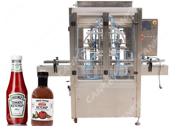 Pneumatic Tomato Sauce Filling Machine (Heat Liquid) 20 bottles/min