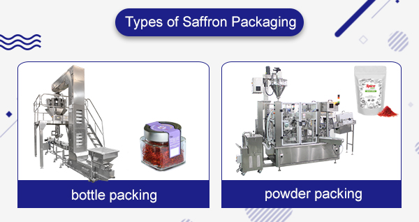 Types of saffron packing machine